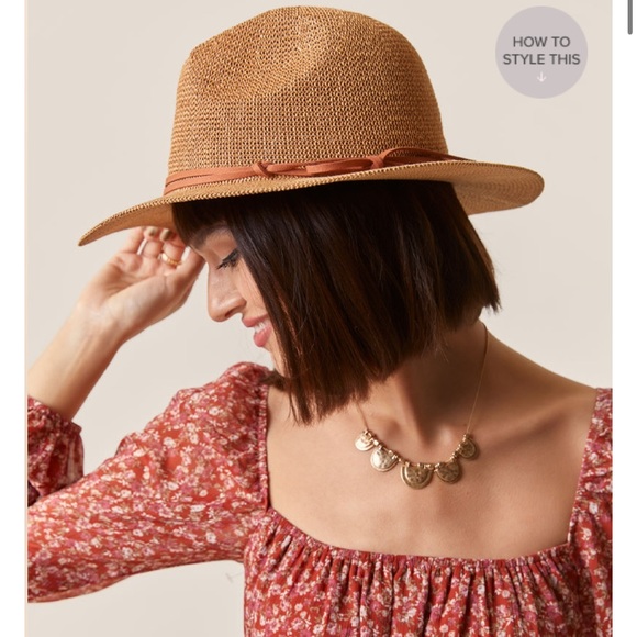 Francesca's NWT Natalie Panama Sun Hat - Natural - Picture 2 of 3